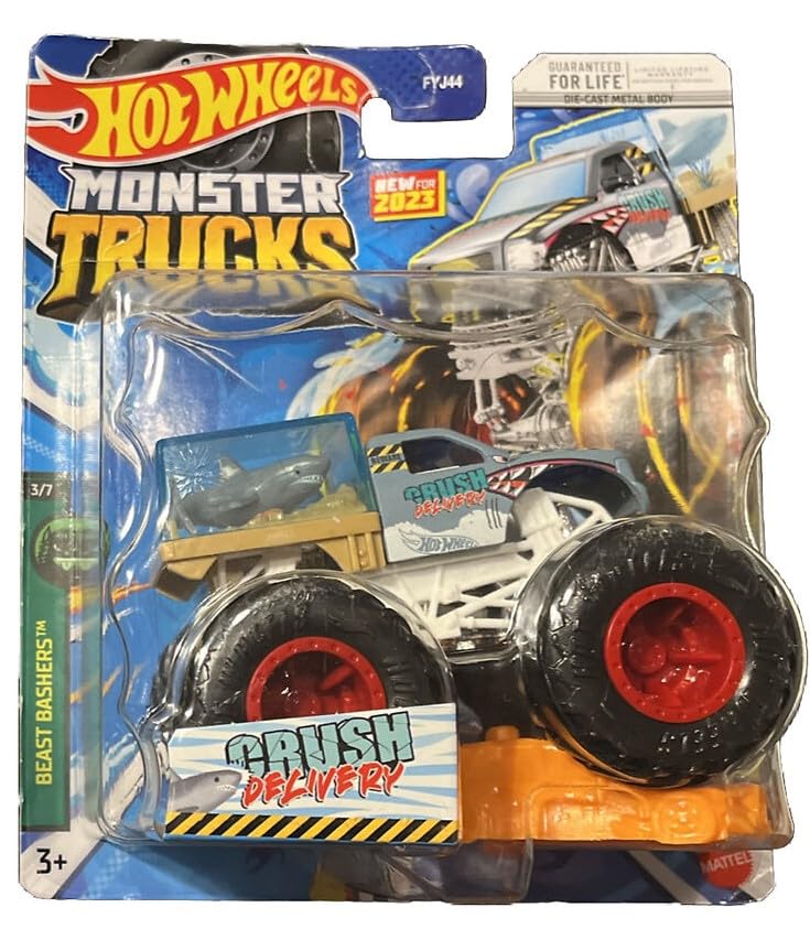 Hot Wheels Monster Trucks New for 2023 1:64 Scale (Crush Delivery Beast Bashers 3/7) โ image 1
