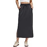 G4Free Smoofit Maxi Skirt for Women Modal Soft Drawstring Casual Long Skirts Side Slits Midi Lounge with 2 Pockets