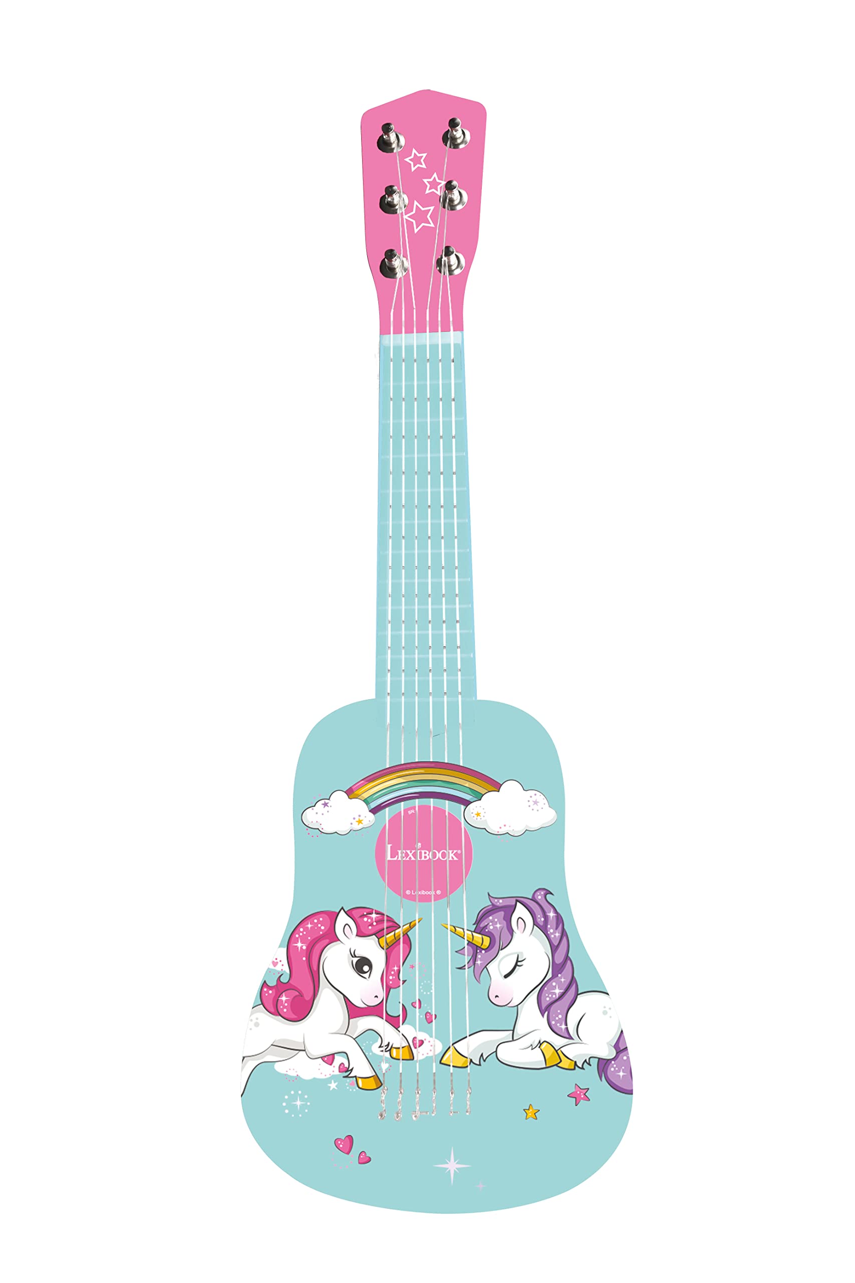Lexibook, Unicorn, My First Wooden Guitar, 6 strings, 53 cm, manual included, Pink/Blue, K205UNI