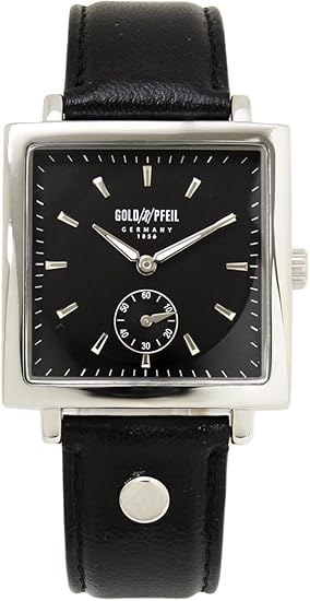 Amazon ゴールドファイル Gold Pfeil 腕時計 革ベルト スクエア アナログ メンズ Gsb シルバー ブラック 並行輸入品 メンズ腕時計 腕時計 通販