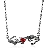 Silikepa Skull Necklace 925 Sterling Silver Gothic Skull Pendant Necklace Gothic Jewelry Halloween Jewelry Gifts for Women Men