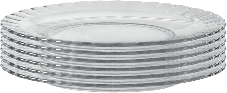 thumbnail image 2 of Duralex Lys Glass Dinner Plates – 6-Piece Set – Clear 23.5cm/9" – Dishwasher & Microwave Safe 2 of 3