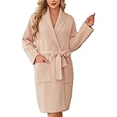 Snuggle Sac Ultra Soft Robes for Women with Pockets, Leopard Spa Robe Loungewear Towel Cozy Fluffy Bathrobe Gifts for Women