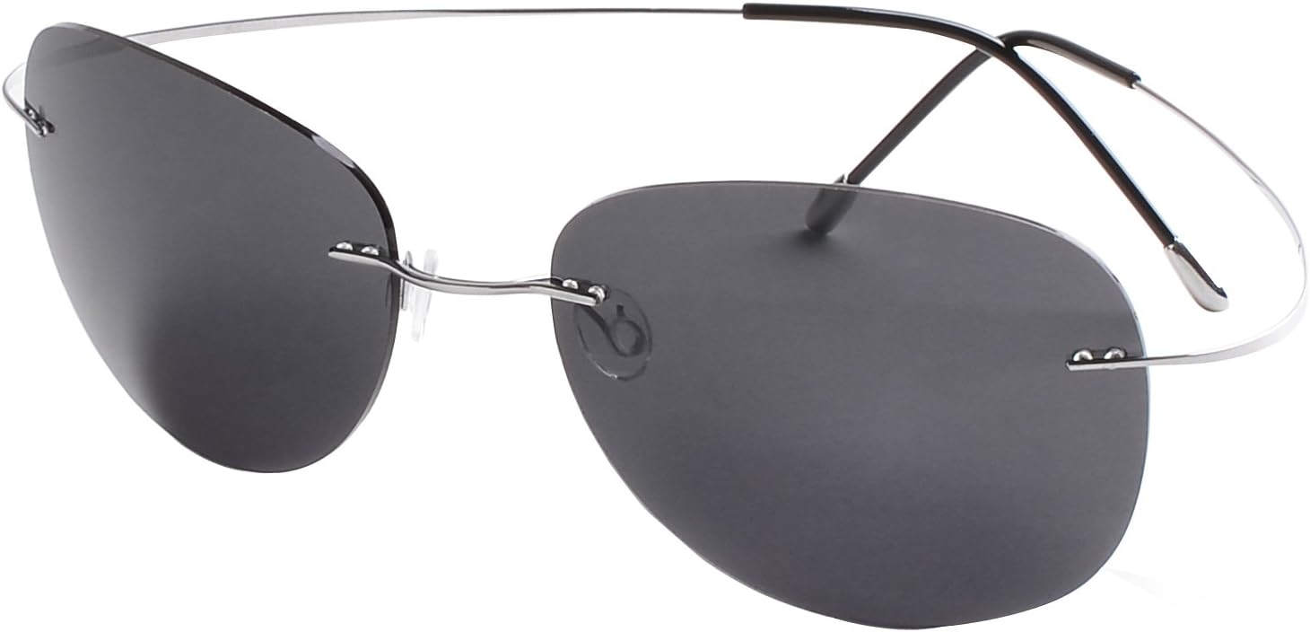 mnxo Rimless Lens Titanium Polarized Sunglasses โ Lightweight