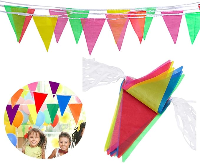 Msicoco Outdoor Bunting Banner, 30M,50 Flags,Pennant String Banner