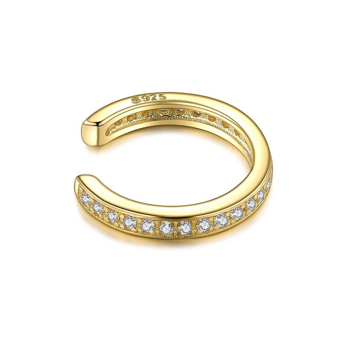 PEARLOVE 18K Gold Plated Mini Hoop Earrings, Sterling Silver Huggie Earrings, Open Hoops Small Round Hoop Earrings for Women and Girls…