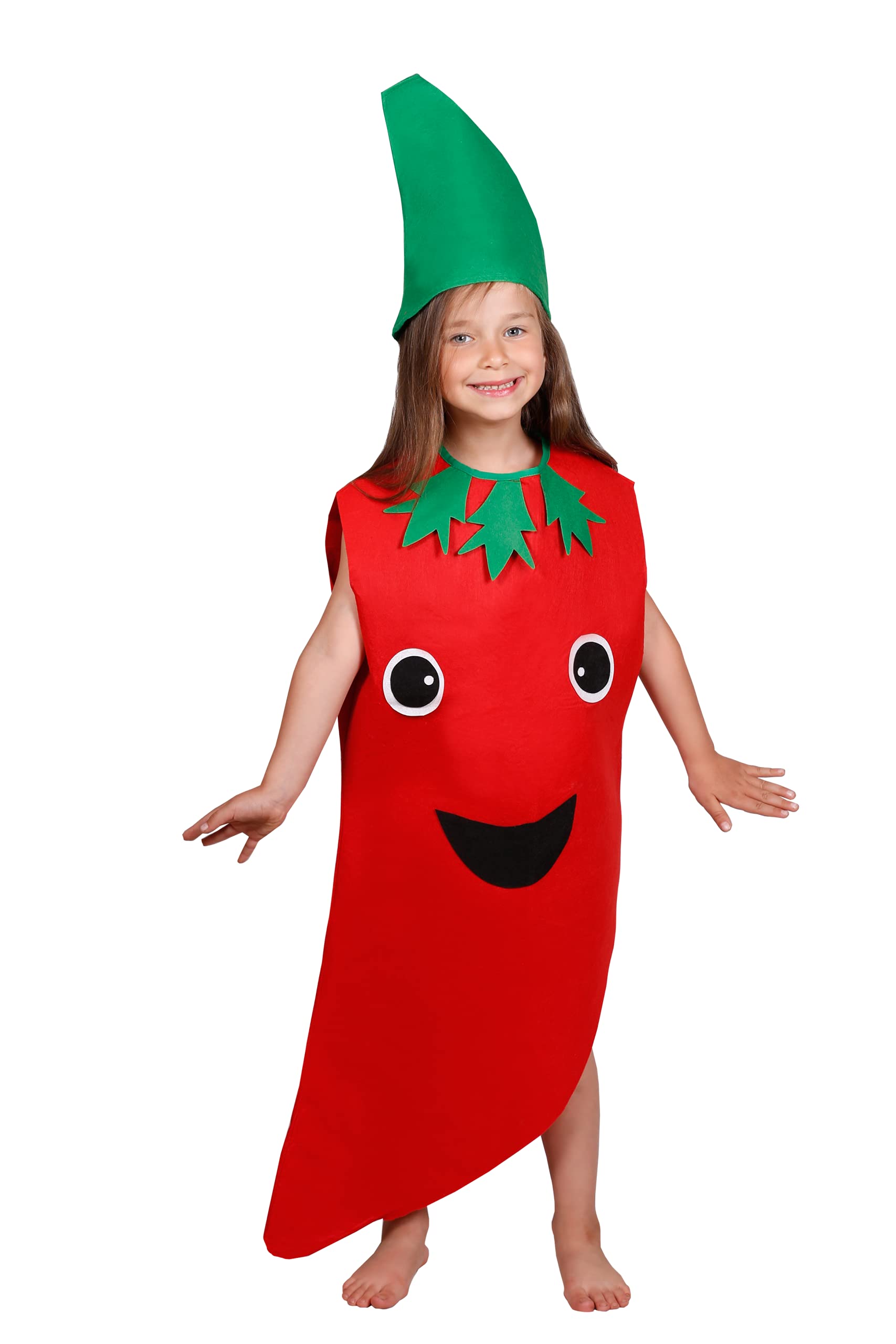 Matissa Kids Fruits Vegetables and Nature costumes Suits outfits Fancy Dress Party Boys and Girls (Pepper)