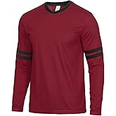 Decrum Mens Long Sleeve Shirts - Casual Crew Neck Full Sleeves Ringer Tee Men