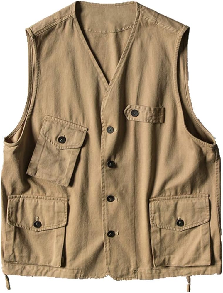 Men's Vest V tooling fisherman's Vest sleeveless coat Amazon.co.uk