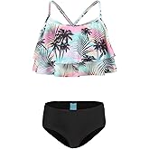 Girls Bikini Swimsuits Two Piece Bathing Suit for Kids Hawaiian Swimwear Set 3-16 Years