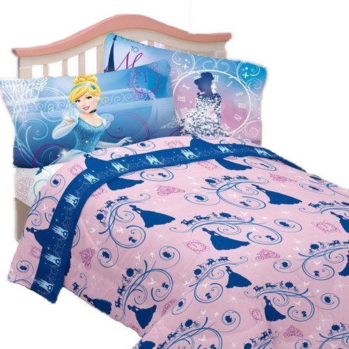 3pc Disney Cinderella Twin Bed Sheet Set Secret Princess Bedding Accessories