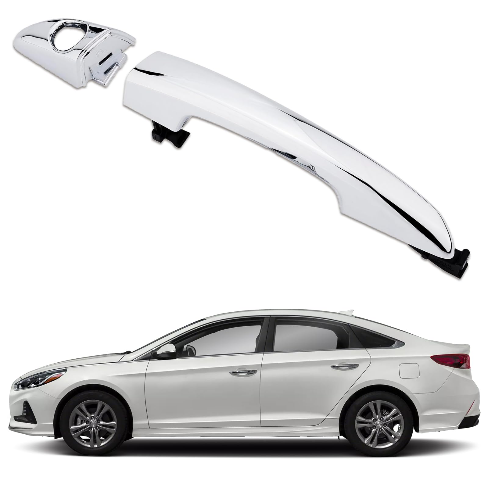Photo 1 of VARONGHKOO Front Left Side Outer Door Handle Compatible with Hyundai Sonata 2015 2016 2017 2018 2019 Replace# 82651C1110 82652C1010 15759578