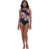 Great Lengths Womens Panel Scoopback Highneck One Piece Swimsuit