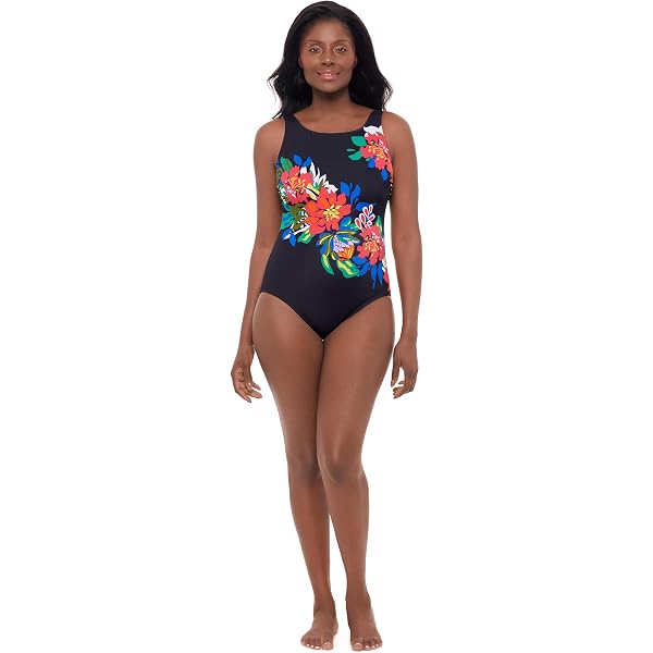 Great Lengths Women's Ruffle Front Surplice One Piece Swimsuit