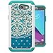For Samsung Galaxy J3 Emerge Case, J3 2017 Case, J3 Prime Case, Amp Prime 2 Case, Express Prime 2 Case, MagicSky [Shock Absorption] Studded Rhinestone Bling Dual Layer Protective Case Cover (Flower2)