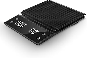 MIYA UGO Coffee Scale with Timer 3kg/0.1g High Precision Pour Over Drip Espresso Scale with Back-Lit LCD Display Batteries Included(Black)