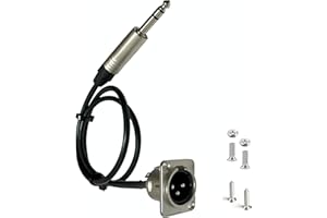 DIYTECH Premium XLR Pass Through Cable, No Solder, for Stage Box, Patch Panel, Floor Box - No Solder for Pro Audio Installations (XLR Male to 1/4" TRS)