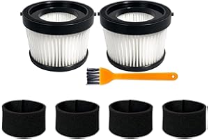 2Pcs HEPA Filter for DCV501HB Cordless Handheld Vacuum, with 4 Foam Sleeve Filters & 1 Brush