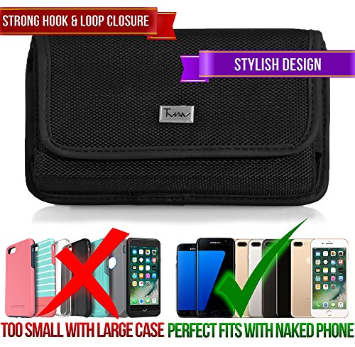 #1 Rugged Horizontal Belt Pouch for CAT S60, Original Heavy Duty Carrying Clip Wallet Case