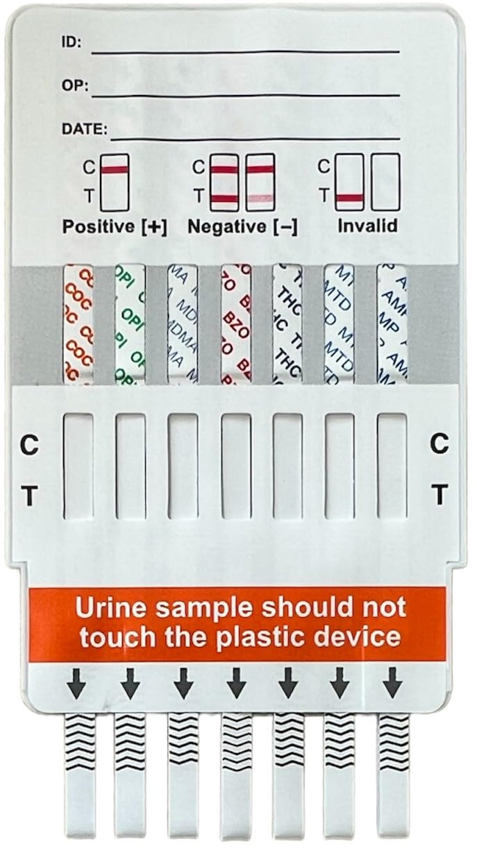 Drug Testing Kit, Tests for 7 Main Drugs in Urine, Test Home or Work, Detailed Instructions