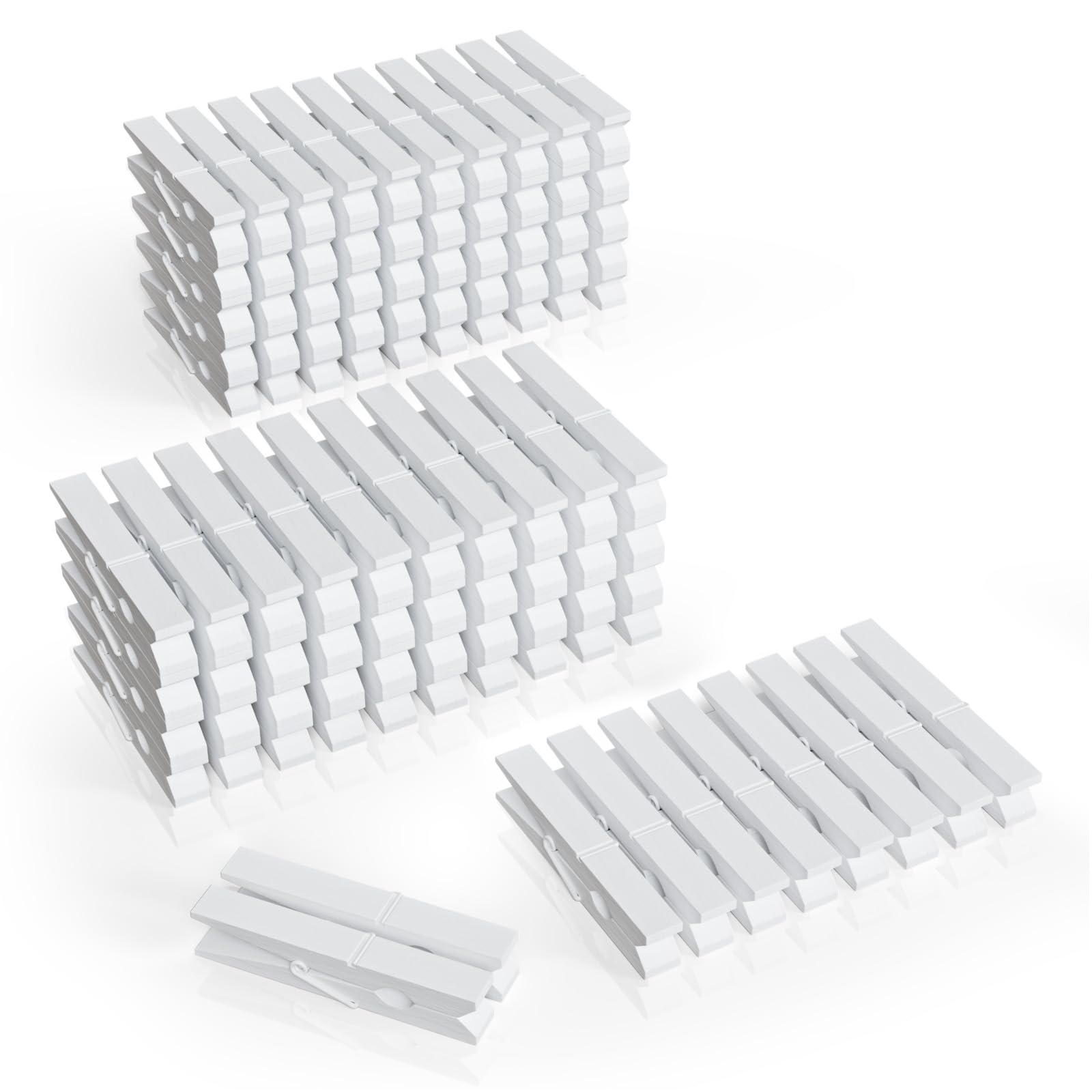 Photo 1 of 100Pcs White Clothespins, 2.9 Inch Clothes Pins Wooden, Colorful Clothespins for Hanging Clothes Crafts Picture Laundry Clips Cheer