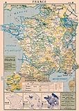 Cavallini & Co. France Map Decorative Decoupage Poster Wrapping Paper Sheet