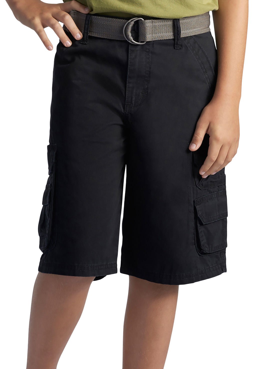 Lee Little Boys Dungarees Belted Wyoming Cargo Short, Black, in
