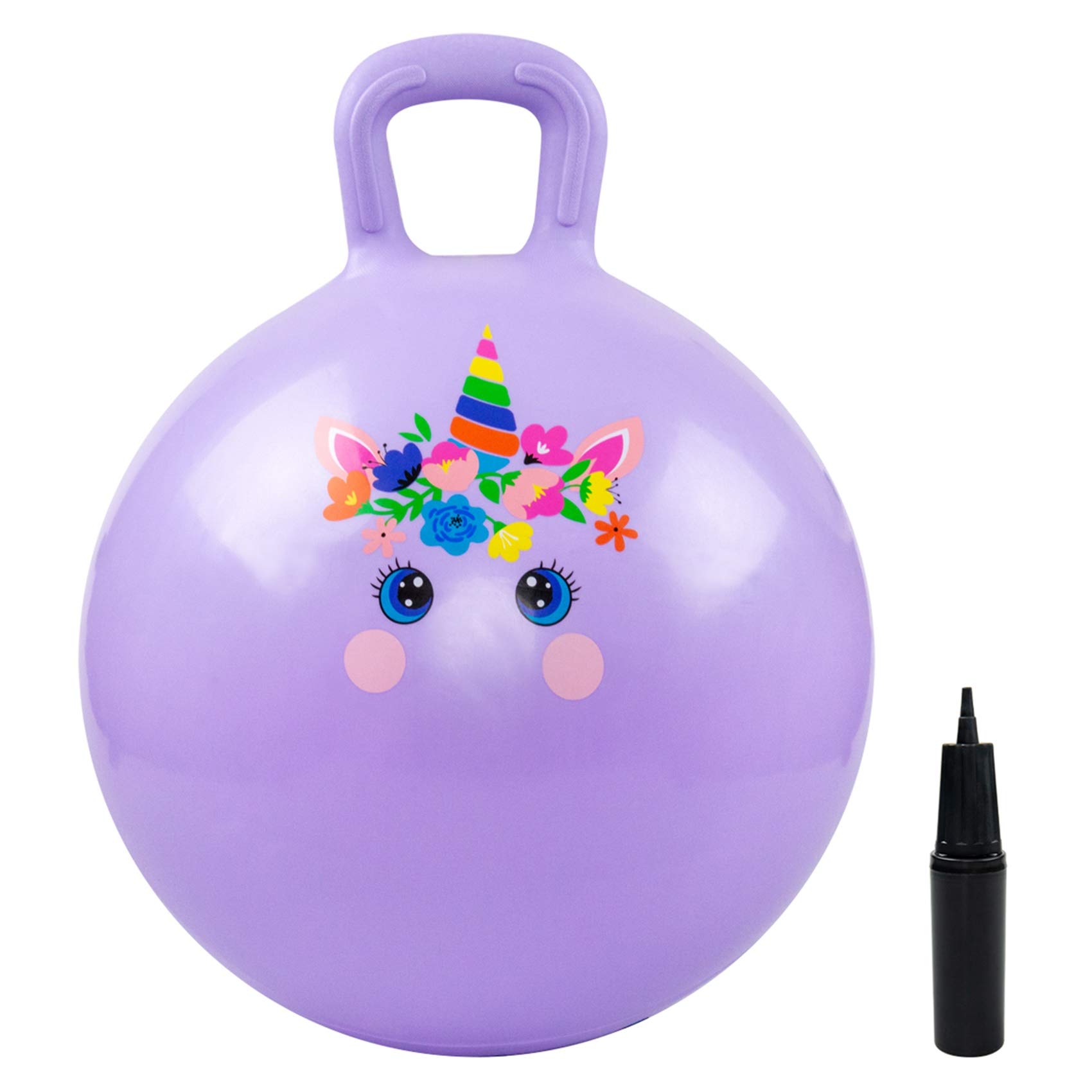 INPODAK Space Hopper, 18 Inches Hopper Ball, Spacehopper for Kids Age 3 to 6, Jumping Ball with Handle, Hopping Toy for Kids Age 3 4 5 6 Years Old Outdoor Garden Yard Game