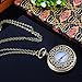 Godagoda Womens Antique Bronze Color Round Pocket Watch Hollow Flower Engraved with Link Chain 79cm