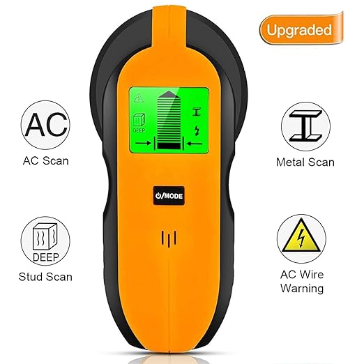 Detector de Pared, BeauFlw Detector de Metal, Madera y AC Cable, Escáner de Pared Clásico y Multifuncional, Retroiluminación LCD