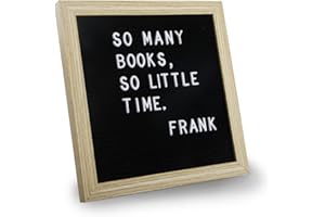 C CRYSTAL LEMON Letter Board, 317 Pre-Cut Letters Numbers & Symbols, Felt Letter Board, 10x10 inches, Changeable Wooden Message Board Sign, Wood Frame, Wall Mount, with Display Stand (Black)