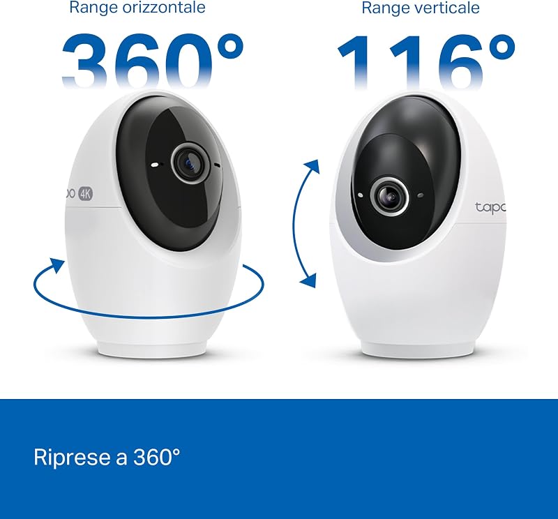 C260 4K 8MP Telecamera WiFi Interno Videocamera Sorveglianza 360°