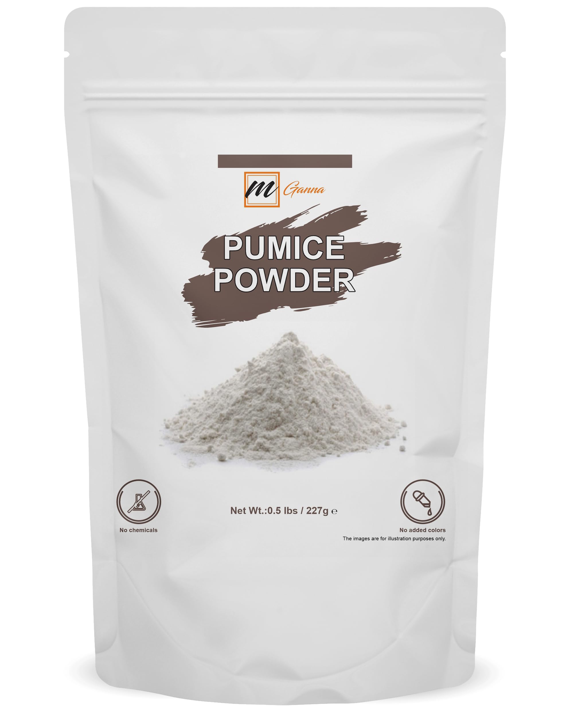 mGanna 100% Natural Pumice Powder 0.5 LBS / 227 GMS for Facial Masks, Skin Exfoliation, Soap Making and other cosmetic formulations