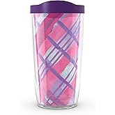 Tervis Loving Plaid Made in USA Double Walled Insulated Tumbler Travel Cup Keeps Drinks Cold & Hot, 16oz, Classic