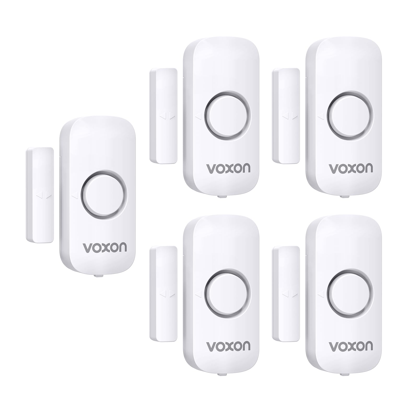 VOXON Wireless Door and Window Alarm Sensor 5 Pack 2 Modes Magnetic Window Door Burglar Alarm with 100dB Loud for Kids Safety Home Shop Security