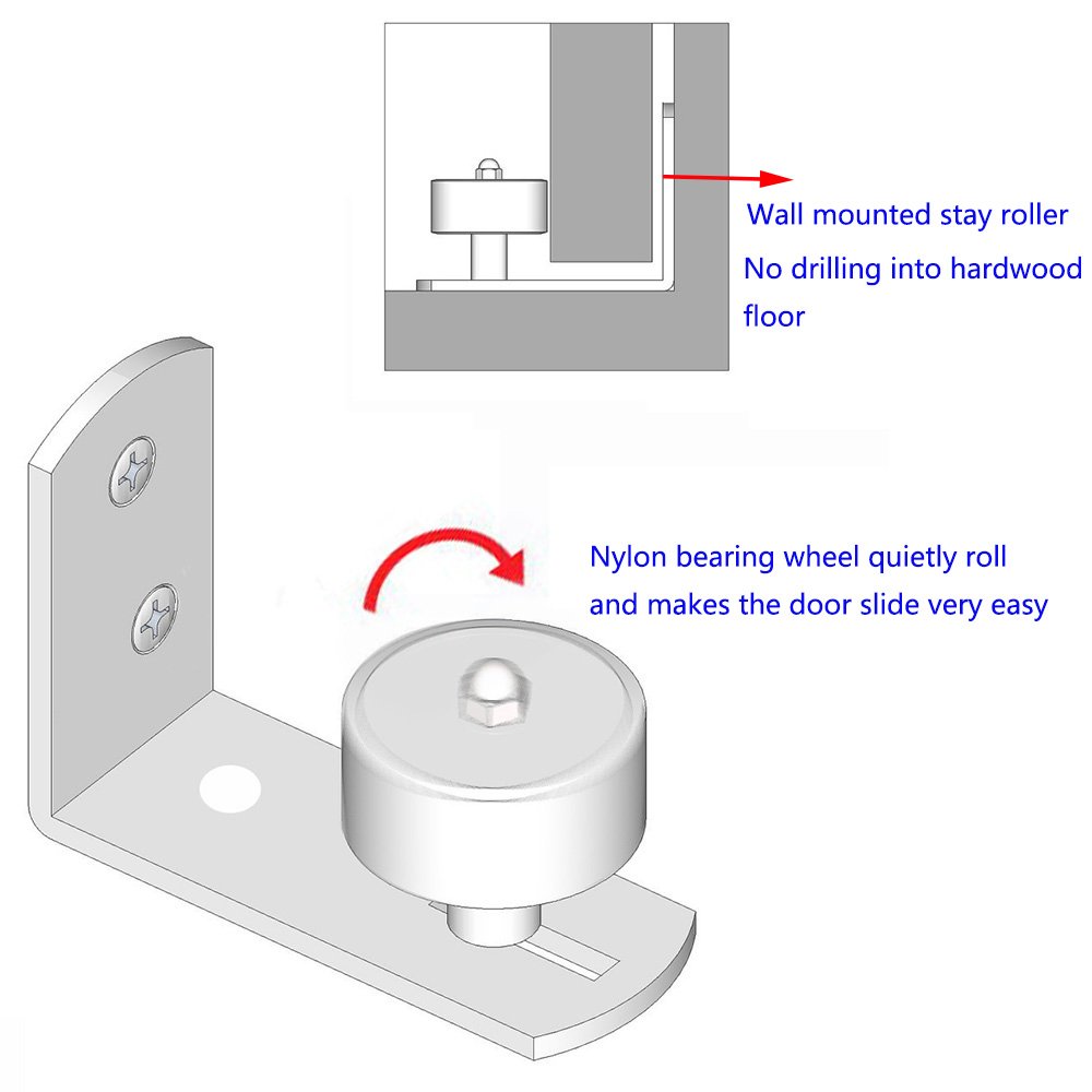 Commercial Door Hardware Hetai Heavy Stay Roller Adjustable Bottom Guide Roller Wall Mounted
