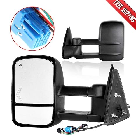 Towing Mirrors Power Heated Side View Mirrors for 03-07 Chevy GMC Trucks Pair