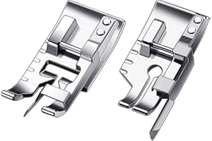 ESideStep Pack of Stitch in Ditch Foot and 1/4''(Quarter Inch) Quilting Patchwork Sewing Machine Presser Foot with Edge Guide
