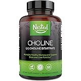 Nested Naturals Choline Bitartrate 500mg per Serving, Supports Cognitive Function, 100% Vegan & Non-GMO Choline