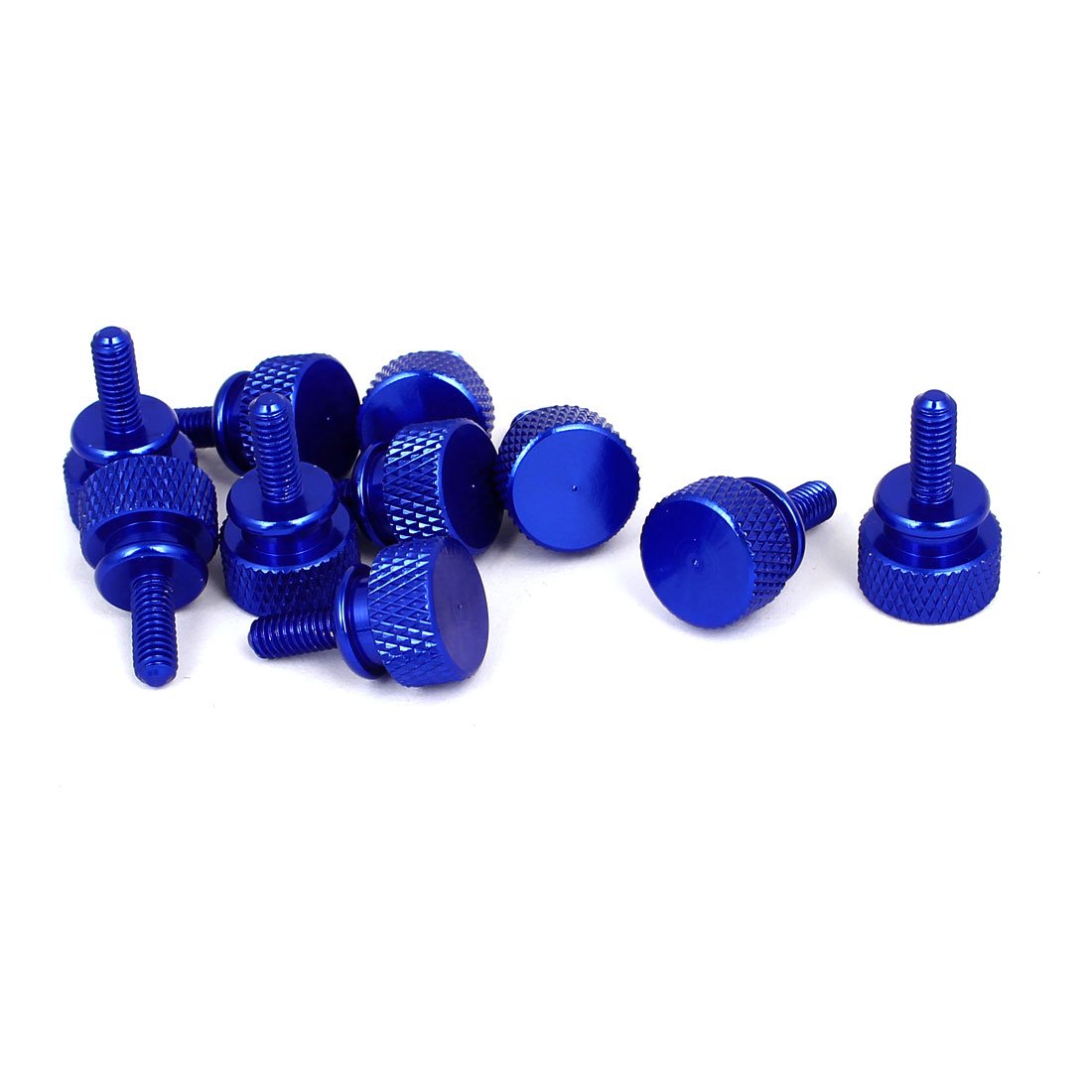 Sourcingmap Computer PC Case M4x10mm Shoulder Type Knurled Thumb Screw Royal Blue 10pcs