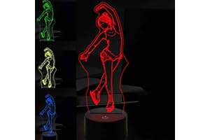 WONFAST 3D Illusion LED Night Light, 7 Colors Gradual Changing Optical Illusion Acrylic Lamp USB Touch Bedside Table Lamp for Holiday Gifts or Home Decorations (Figure Skating-2)