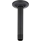 DELTA FAUCET RP61058BL Arm & Flange-6" Ceiling Mount Shower Arm, Matte Black