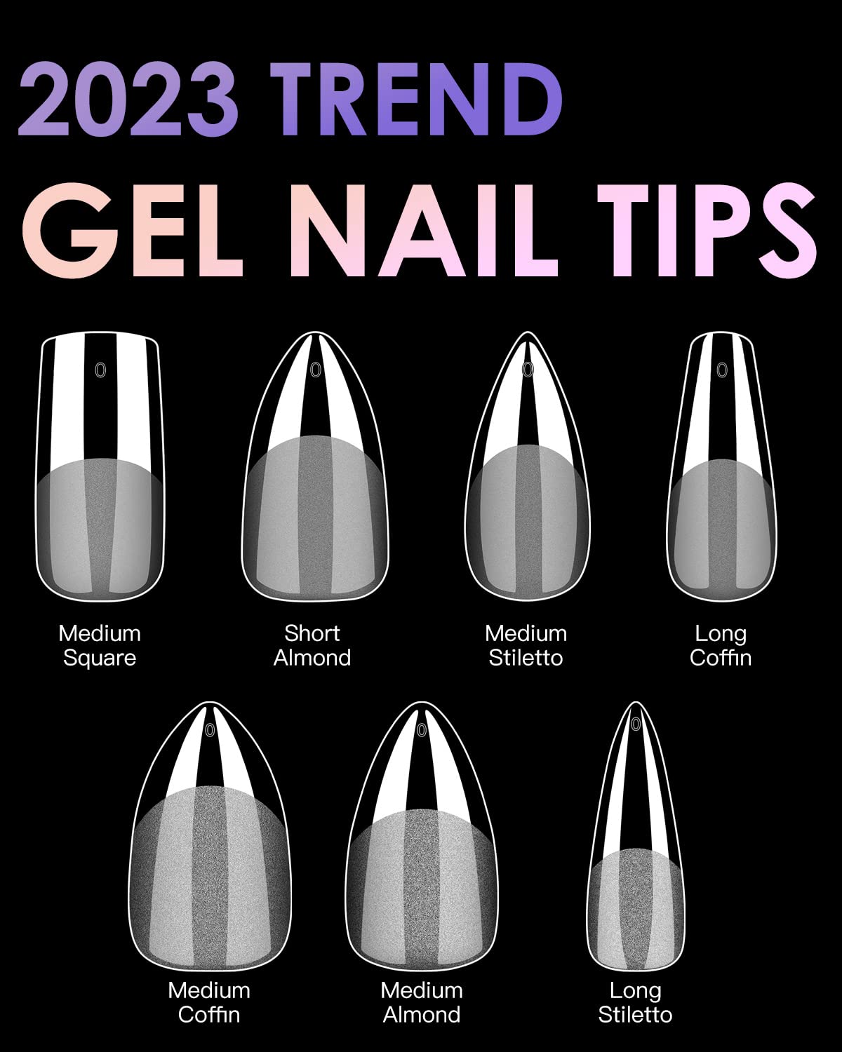 Soft Gel Nail Tips Medium Stiletto, 120PCS Pre Buff Full Cover Shaped Nail Extenison Tips Half Matte Gel Nail Tips BORNBYME - Image 5