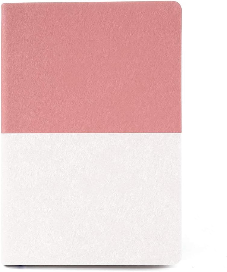 Dotted Bullet Grid/Lined/Ruled Journal - A5 Hardcover Notebook Premium Thick Paper, 80gsm, 100 pages (Pink+Cream)