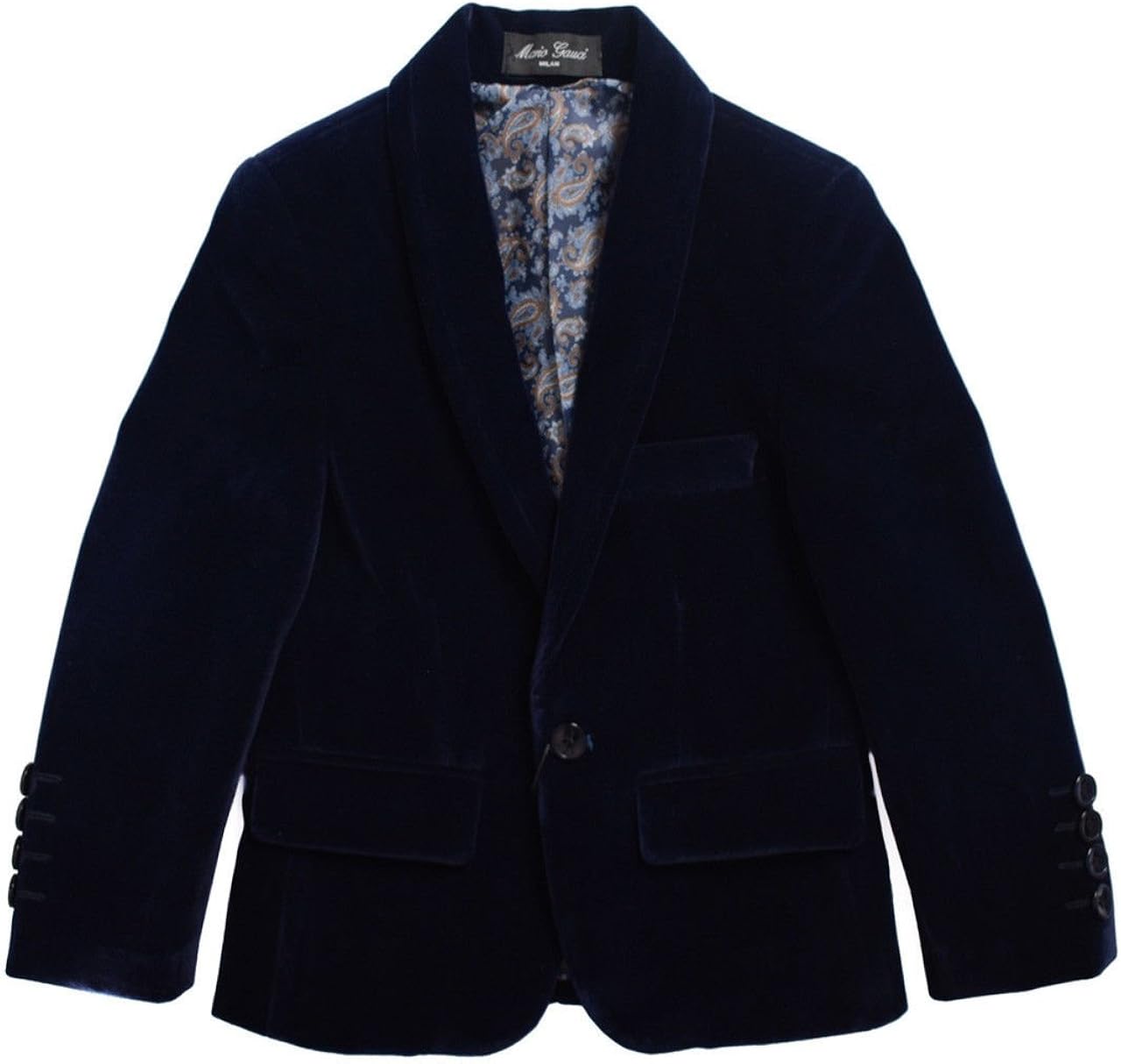 Veste De Smoking Pour Garçon En Velours - 1 Bouton, Poches à Rabat - Taille 7 à 14 Ans - Pour Occasions Habillées