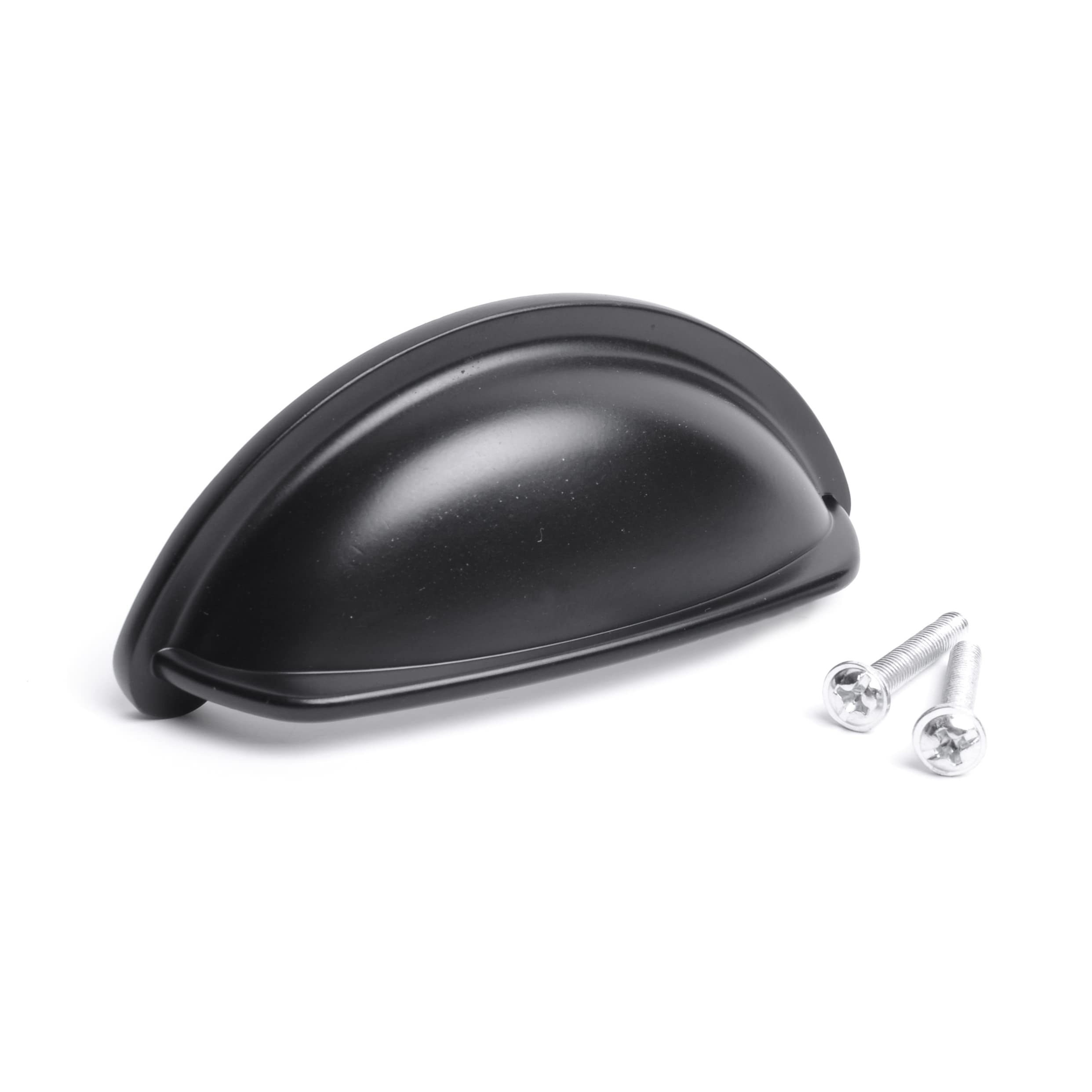 BSM Marketing Ariel Antique Cupboard Cabinet Door Drawer Cup Pull Handle Stepped Chrome/Matt Black/Pewter/Brushed (2, Matt Black)