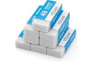 YISAN Erasers,8 Pack,Pencil Eraser,White Erasers Dust-Collecting,Medium Size,Single Line Dust for Drawing,71341