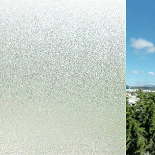 Privacy Window Film Frosted Glass Film, Anti UV Static Cling Non-Adhesive Film for Bathroom Bedroom Office Hotel (White 17.7 by 78.8 Inch)