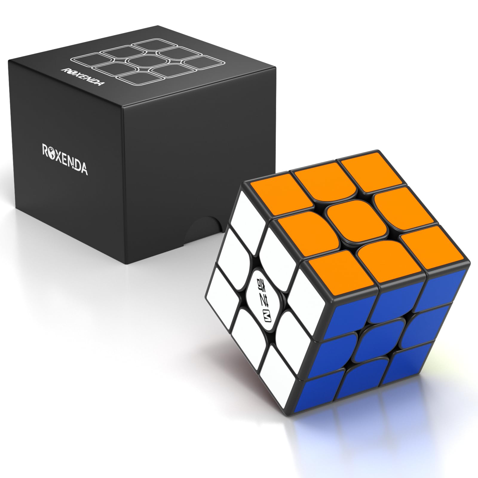 Roxenda Speed Cube 3X3 Cube Professional Fast Cube Original Puzzle Cube with Storage Box, Sequential Puzzle Brain Teaser Toys for Fast Cubing Fun