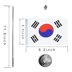 WXTWK 2 Pack Korea Flag Korean Desk Flag Small Mini